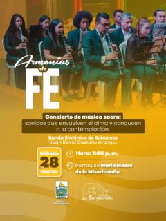 La música sacra resonará en Sabaneta con la Banda Sinfónica